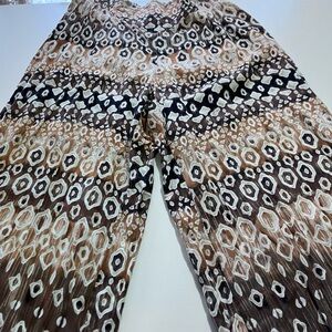 Dressbarn Boho Geometric Pattern Wide Leg Palazzo Pants Women’s Small